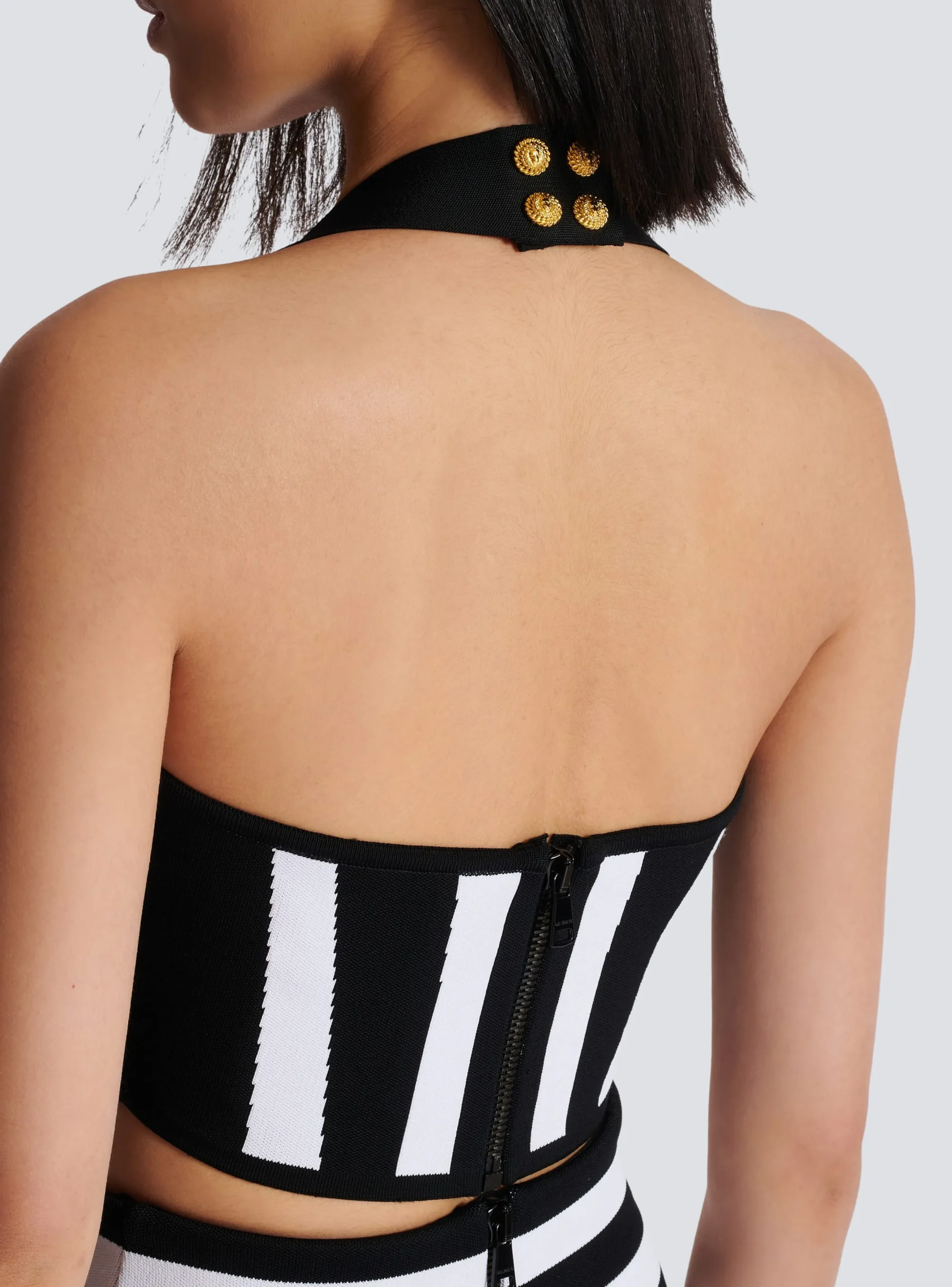 Online Striped Knit Halterneck Top Women Knitwear|Tops And Shirts