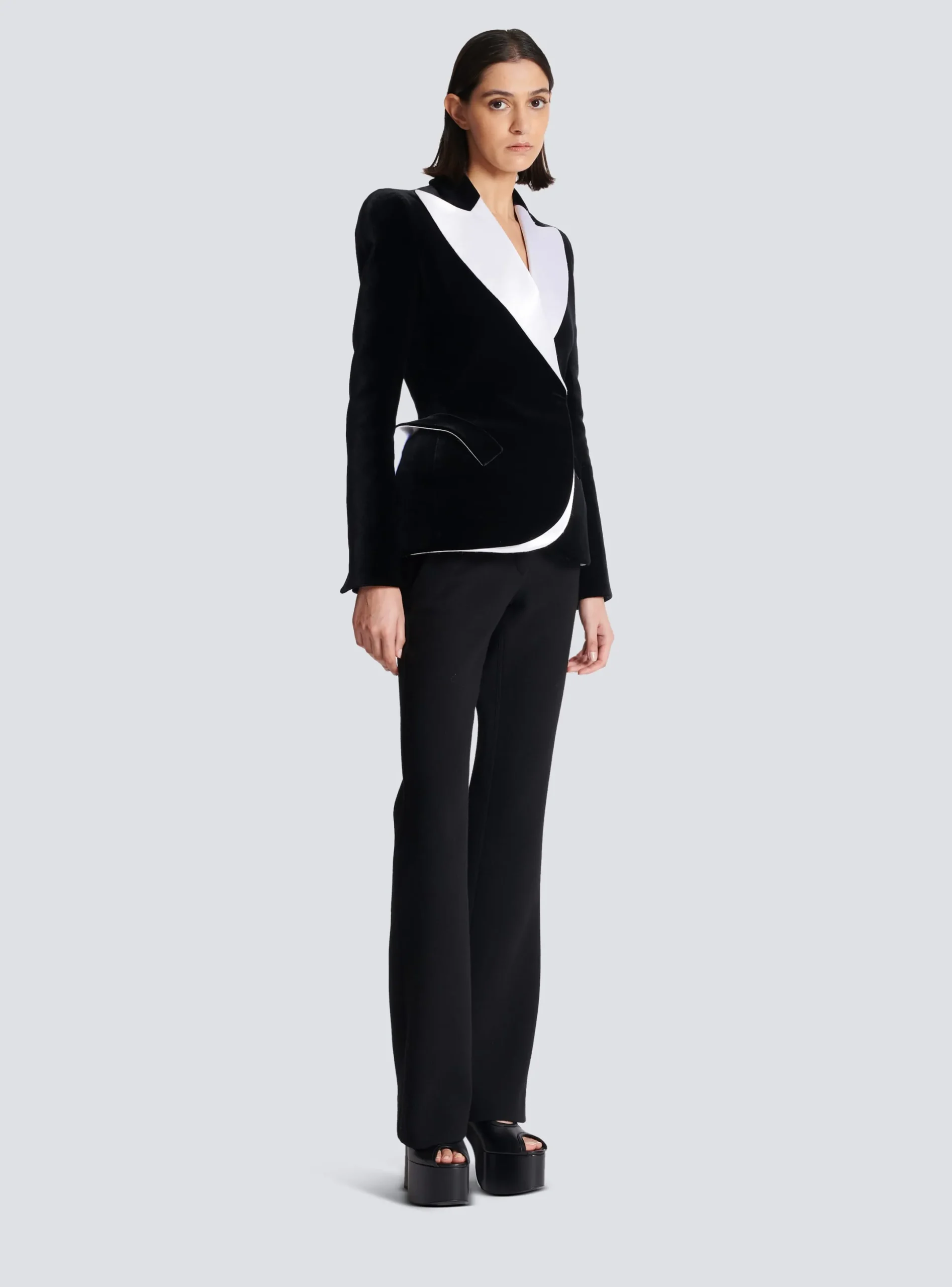 Sale Structured Jacket In Velvet And Satin Women Jackets And Blazers