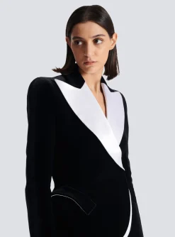 Sale Structured Jacket In Velvet And Satin Women Jackets And Blazers