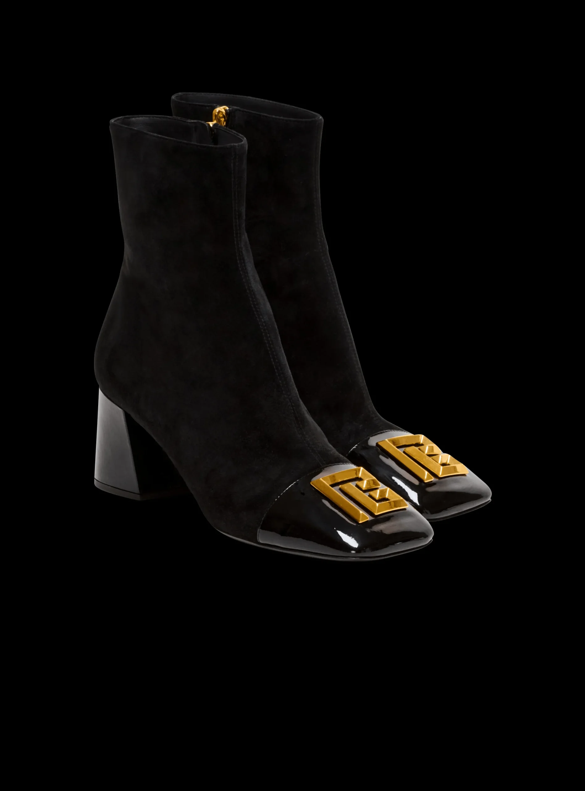 Fashion Suede Edna Ankle Boots With Patent Leather Toes Women Boots