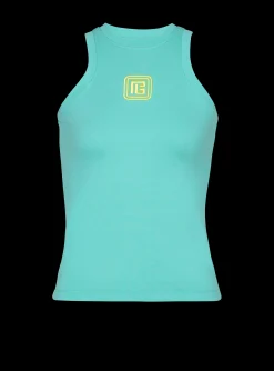 Fashion Tank Top With Retro PB Embroidery Women T-Shirts