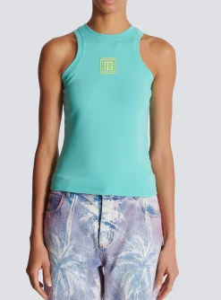 Fashion Tank Top With Retro PB Embroidery Women T-Shirts