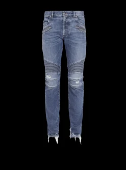 New Tapered Ripped Cotton Jeans Denim