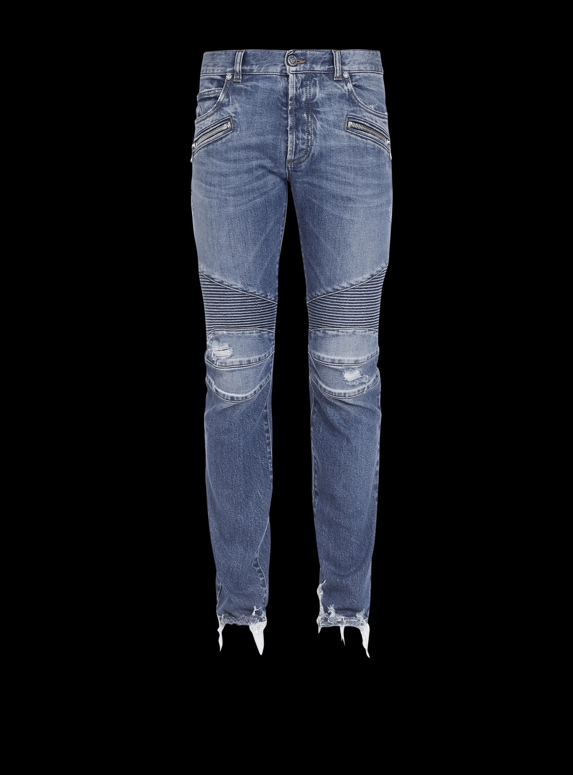 New Tapered Ripped Cotton Jeans Denim