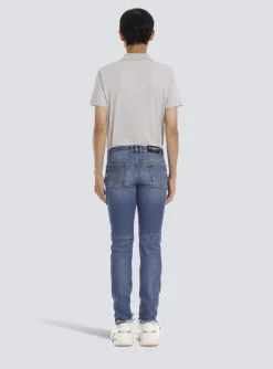 New Tapered Ripped Cotton Jeans Denim