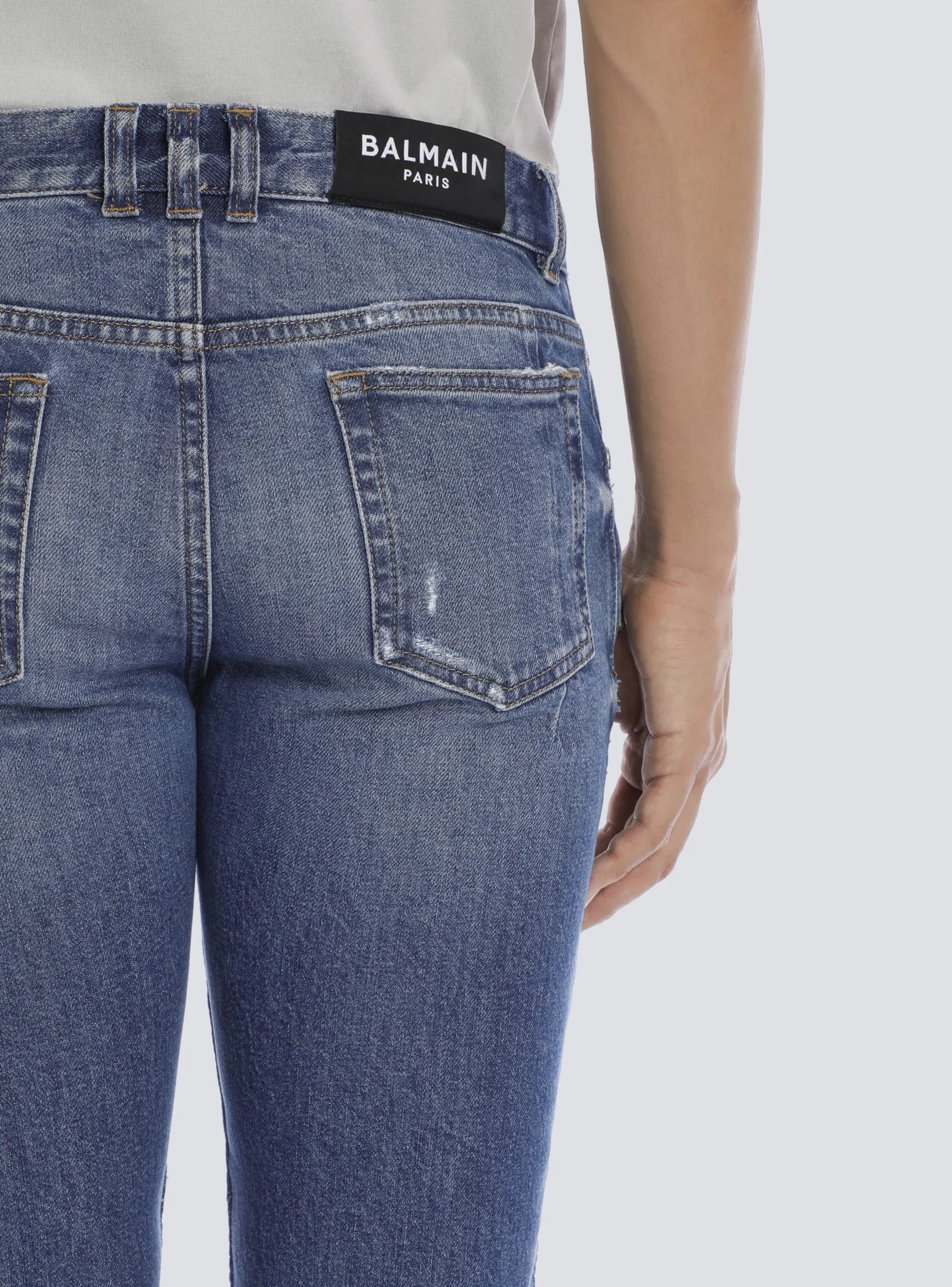New Tapered Ripped Cotton Jeans Denim