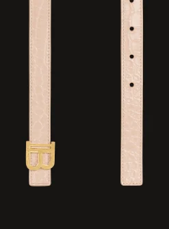 Discount Thin B-Belt In Crocodile-embossed Calfskin Women Belts