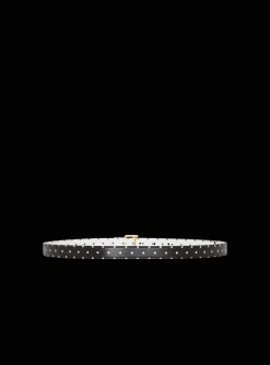 Shop Thin Reversible Calfskin B-Belt With Polka Dots Print Women Belts