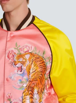 Outlet Tiger Embroidered Bomber Outerwear