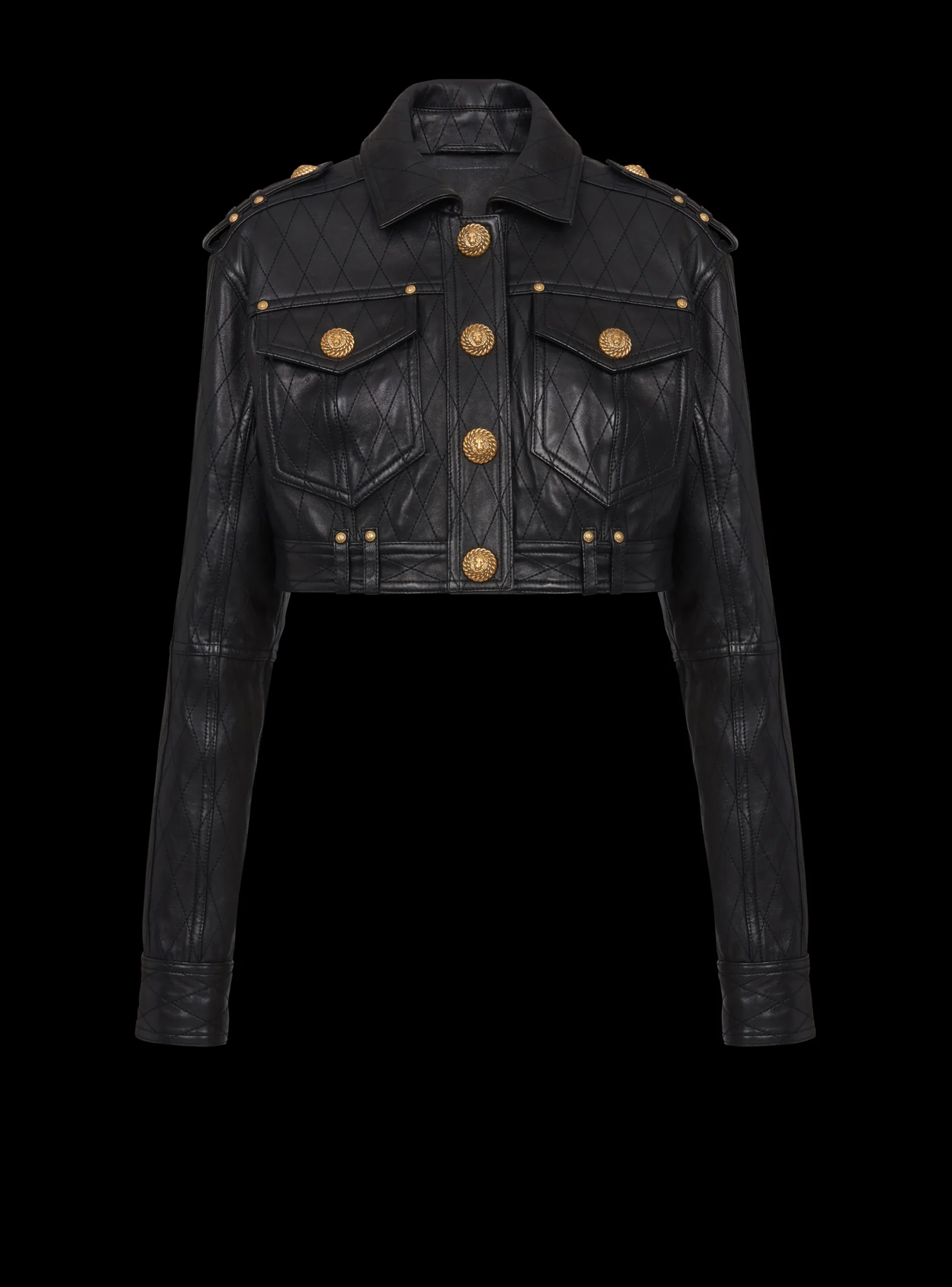 Flash Sale Topstitched Cropped Leather Jacket Women Outerwear