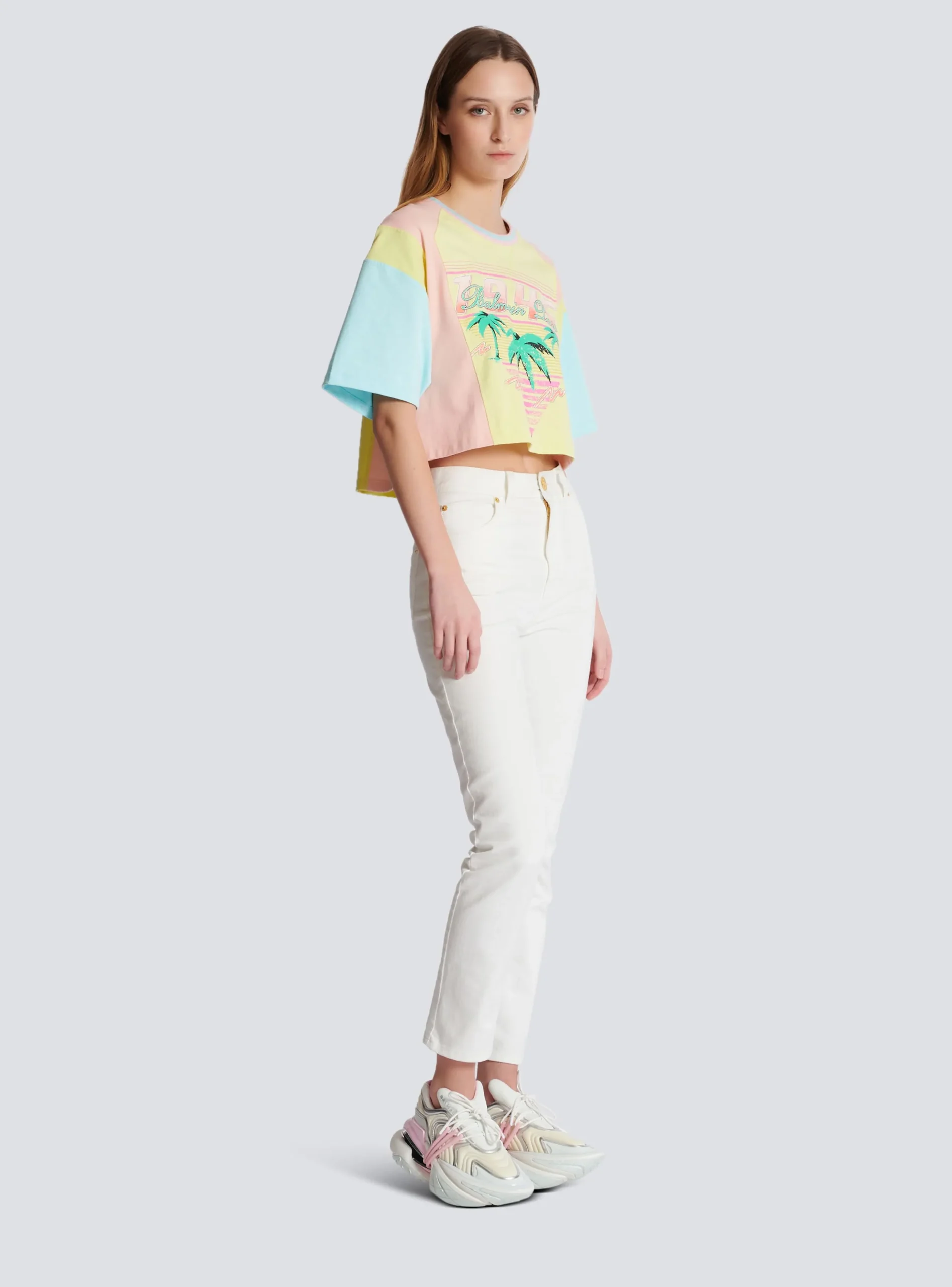 Flash Sale T-shirt With Palm Tree Signature Print Women T-Shirts