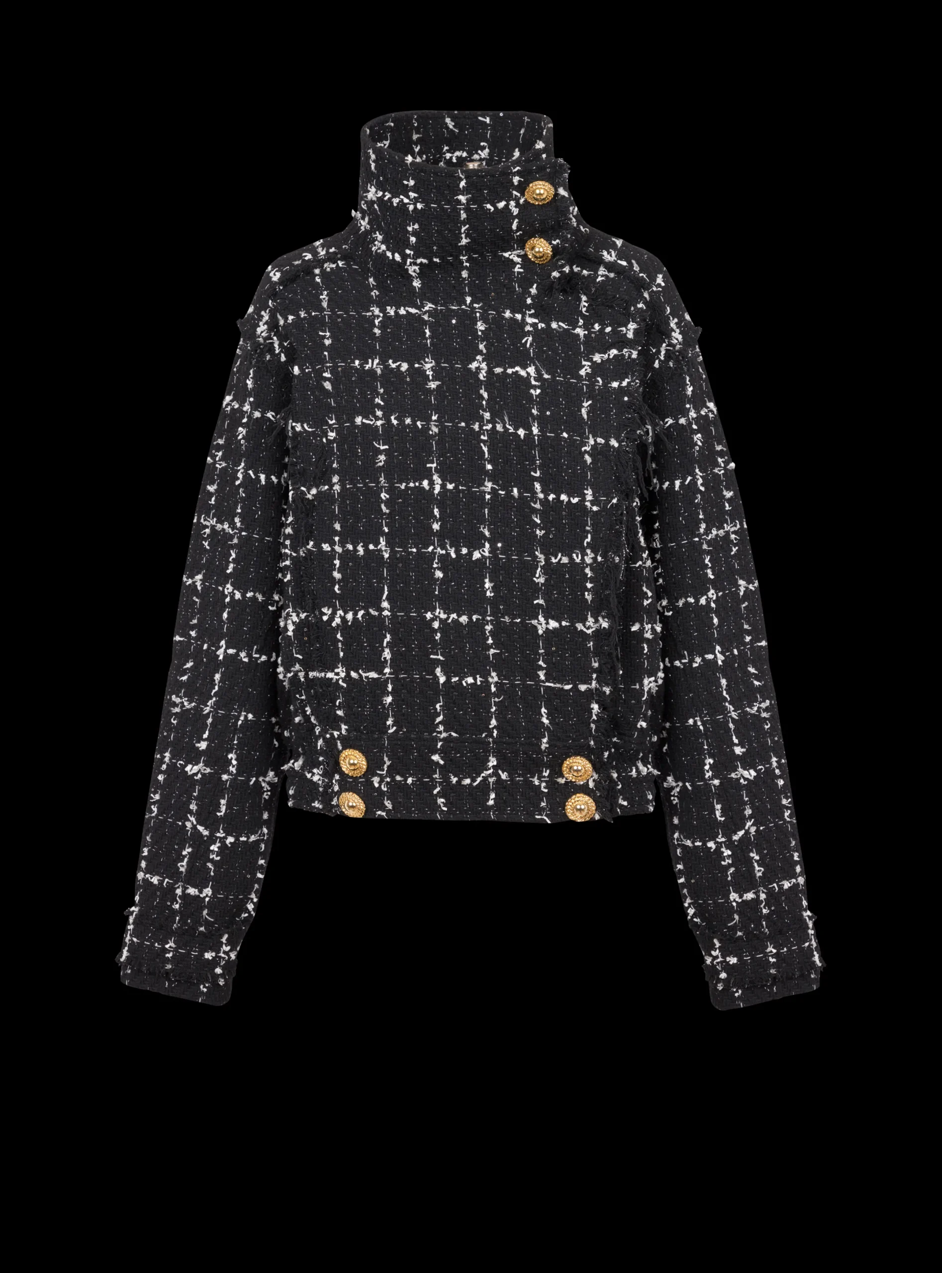Fashion Tweed Bomber Jacket Women Outerwear