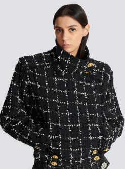 Fashion Tweed Bomber Jacket Women Outerwear