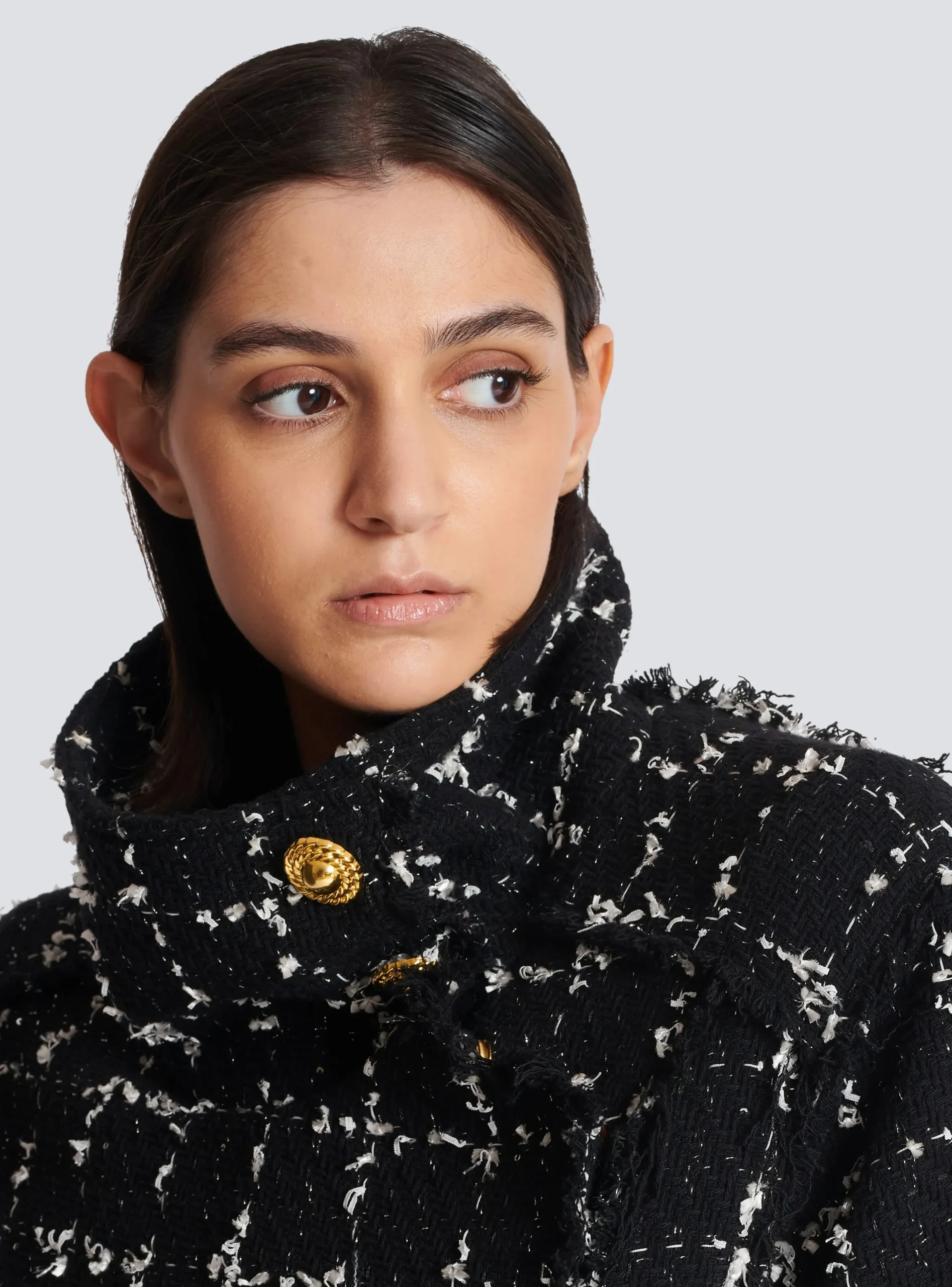 Fashion Tweed Bomber Jacket Women Outerwear