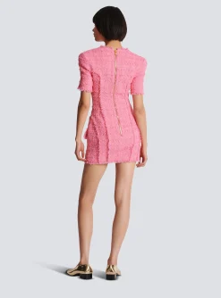 New Tweed Dress With Buttons Women Dresses
