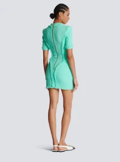 Best Sale Tweed Dress With Buttons Women Dresses