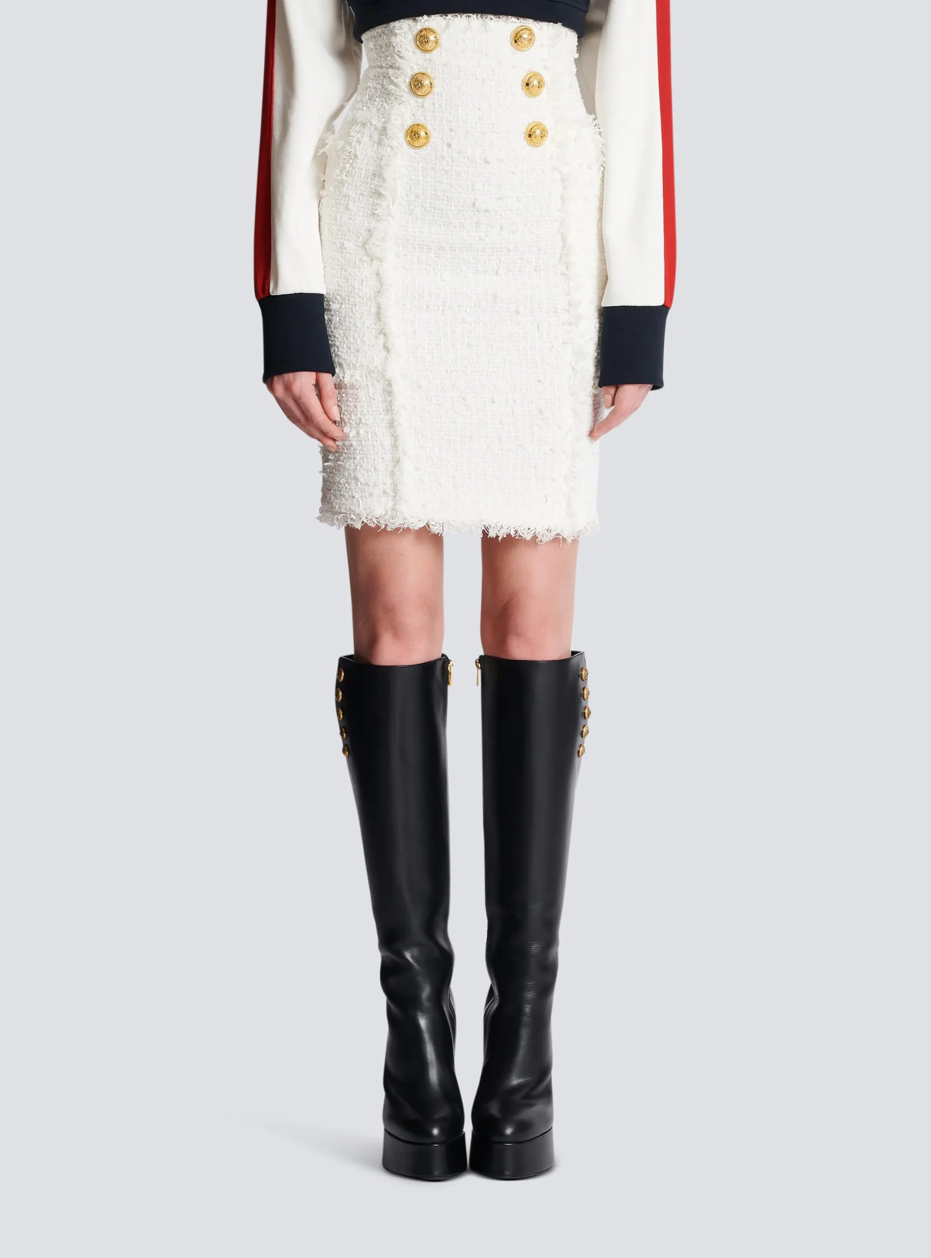 New Tweed Pencil Skirt Women Skirts