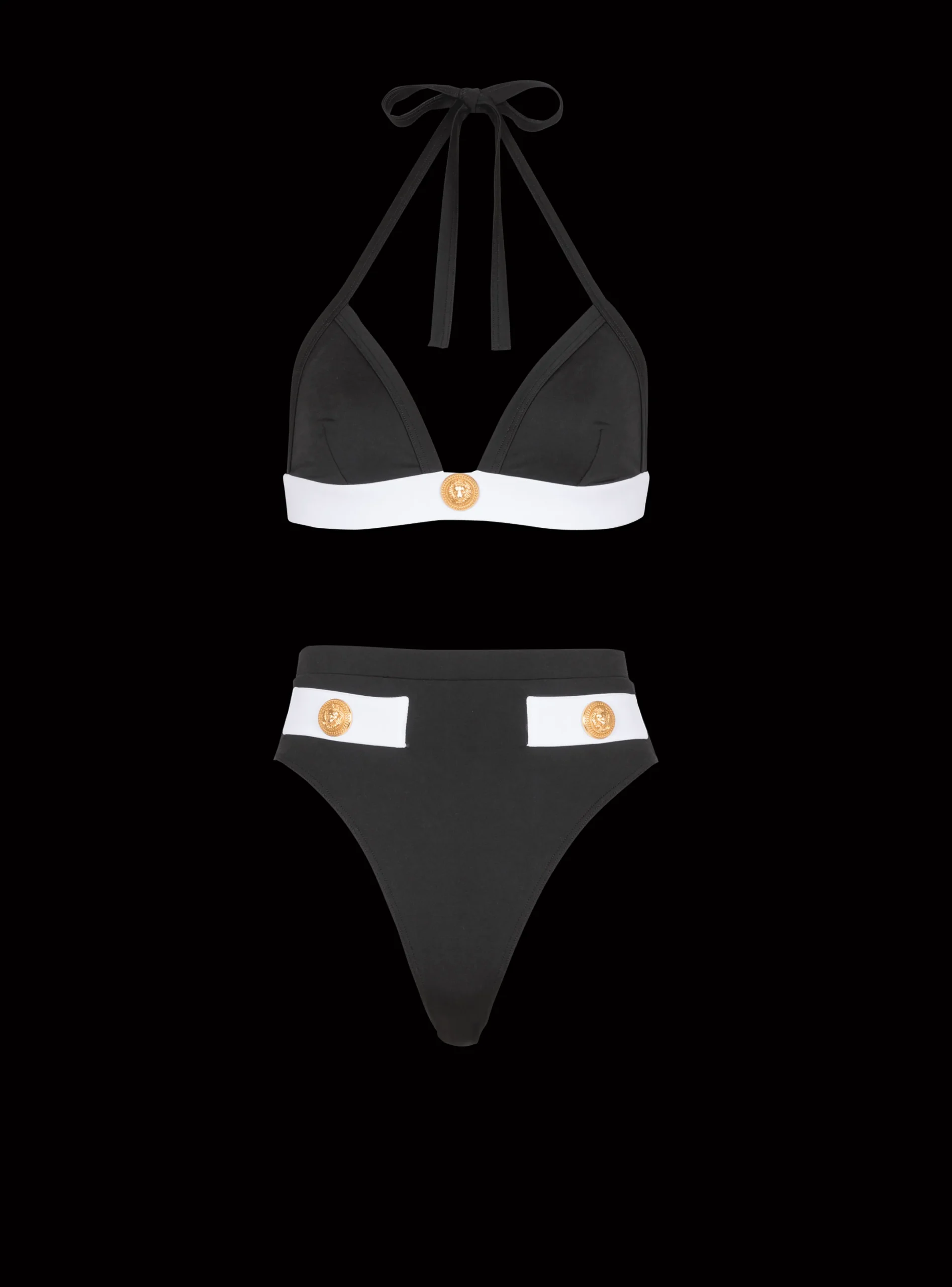 Shop Two-piece Swimming Costume With Buttons Women Swimwear