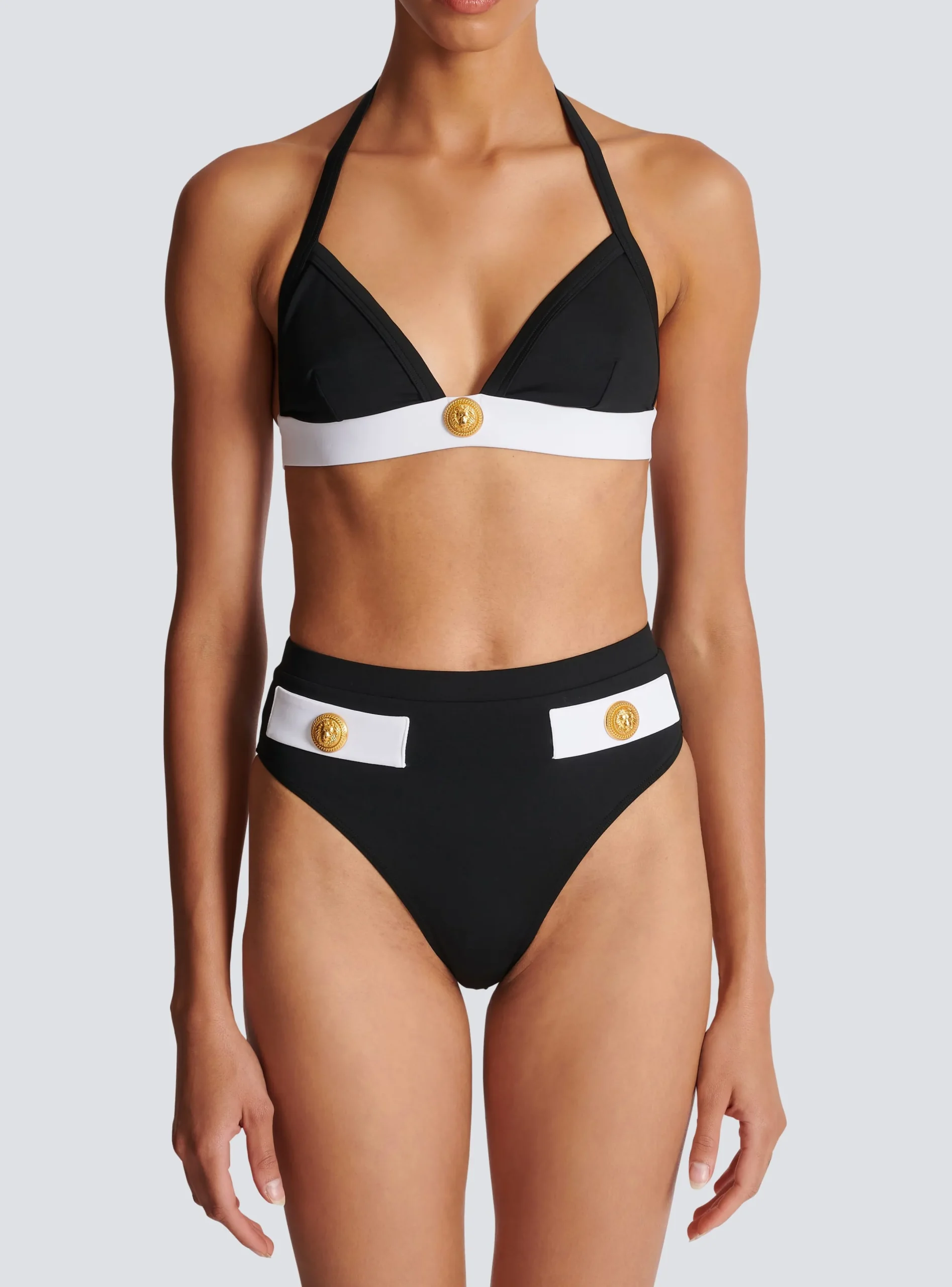Shop Two-piece Swimming Costume With Buttons Women Swimwear