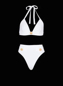 Store Two-piece Swimming Costume With Buttons Women Swimwear