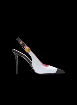 Store Two-tone Calfskin Eva Pumps With An Embossed Grid Motif Women High Heels & Pumps