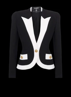 Discount Two-tone Crepe Jacket Women Jackets And Blazers