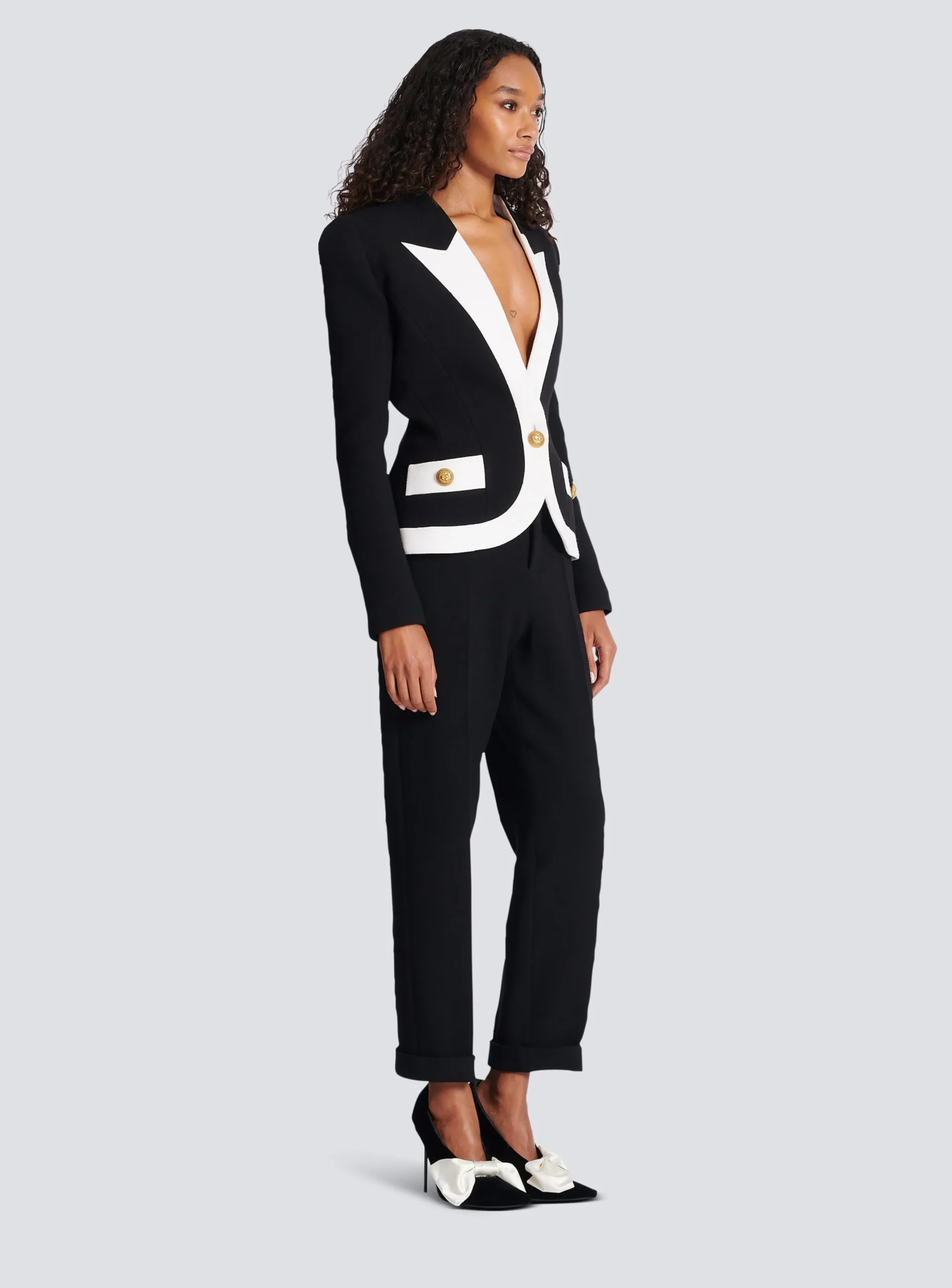 Discount Two-tone Crepe Jacket Women Jackets And Blazers