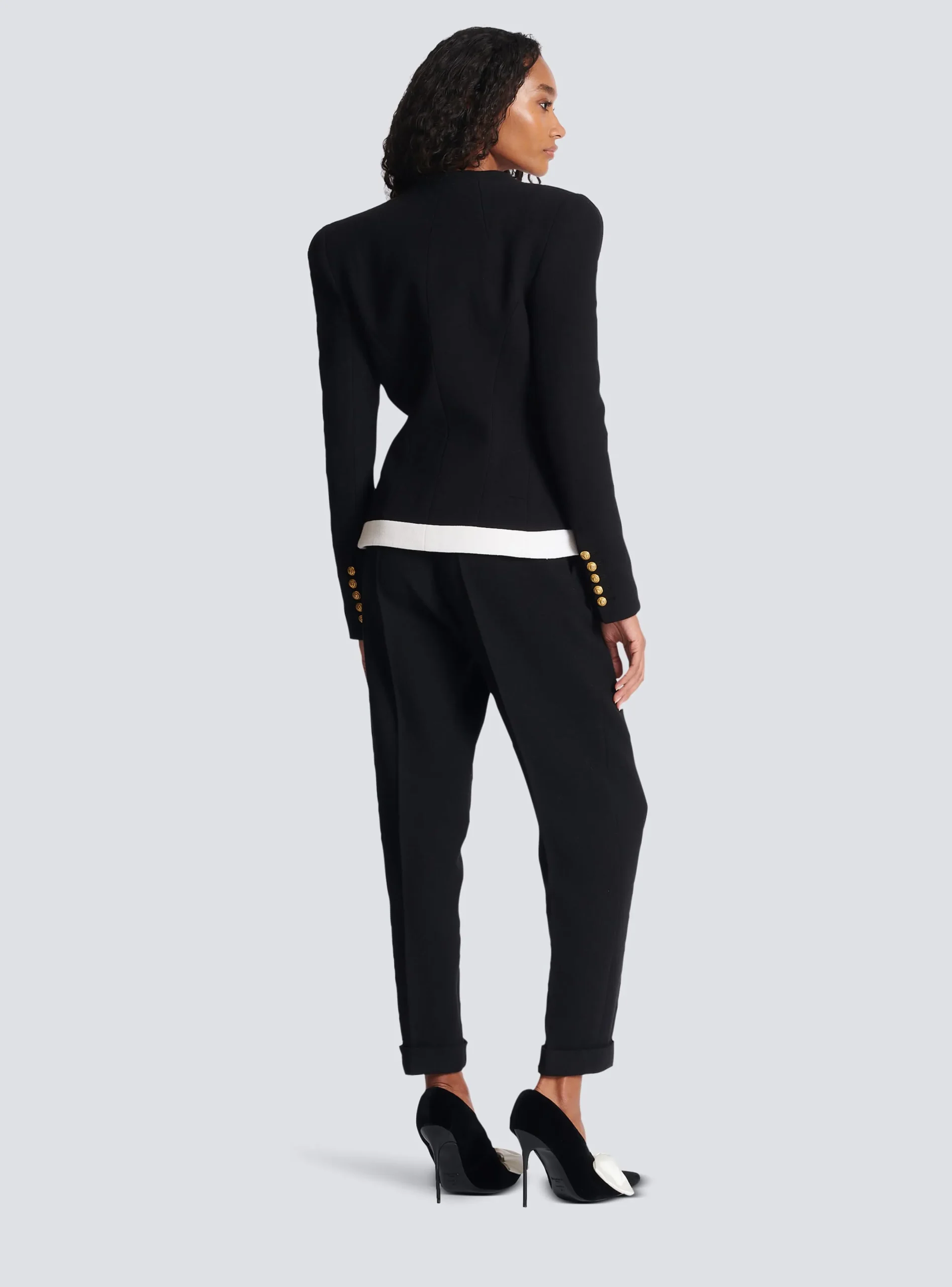 Discount Two-tone Crepe Jacket Women Jackets And Blazers