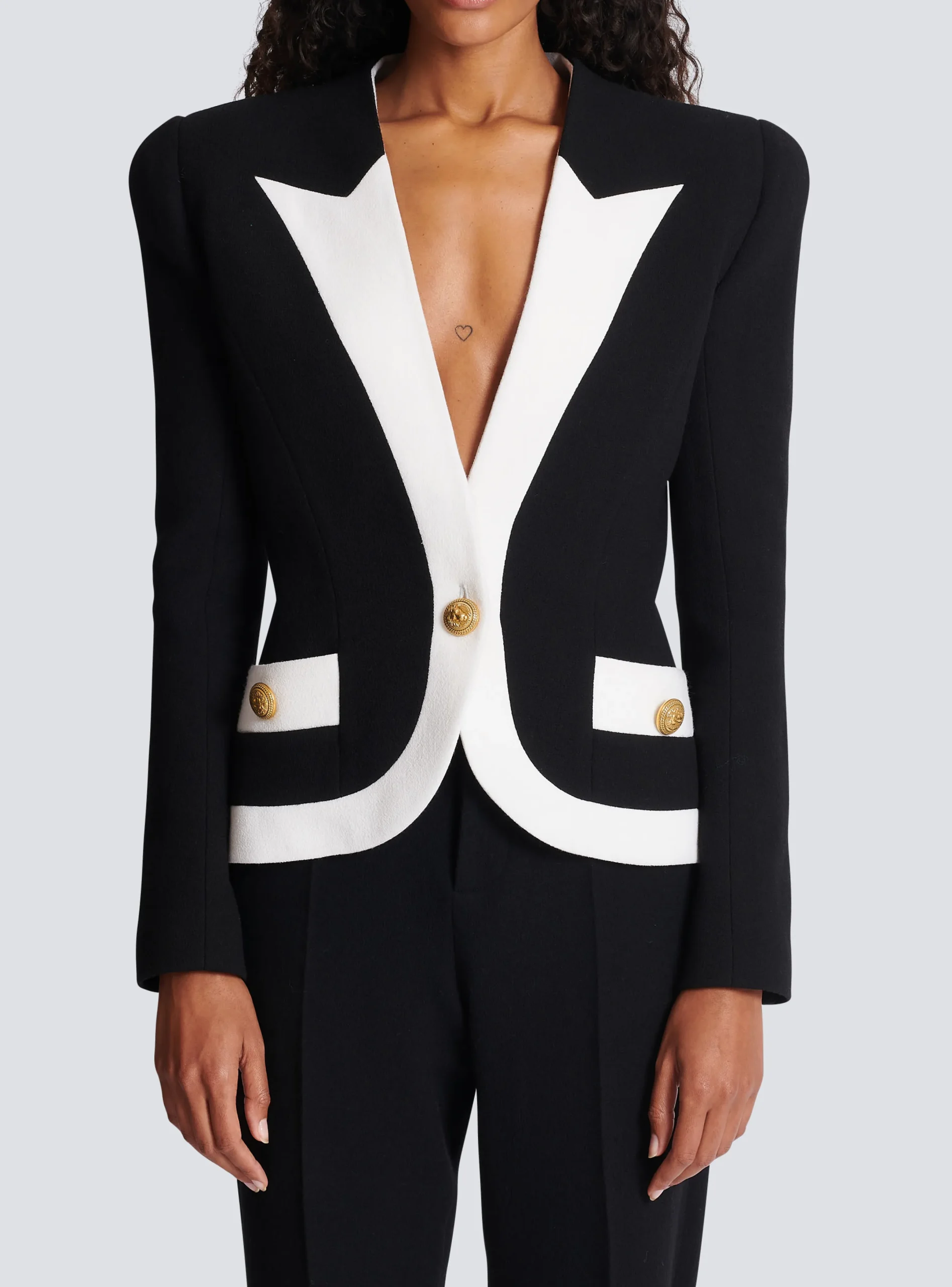 Discount Two-tone Crepe Jacket Women Jackets And Blazers