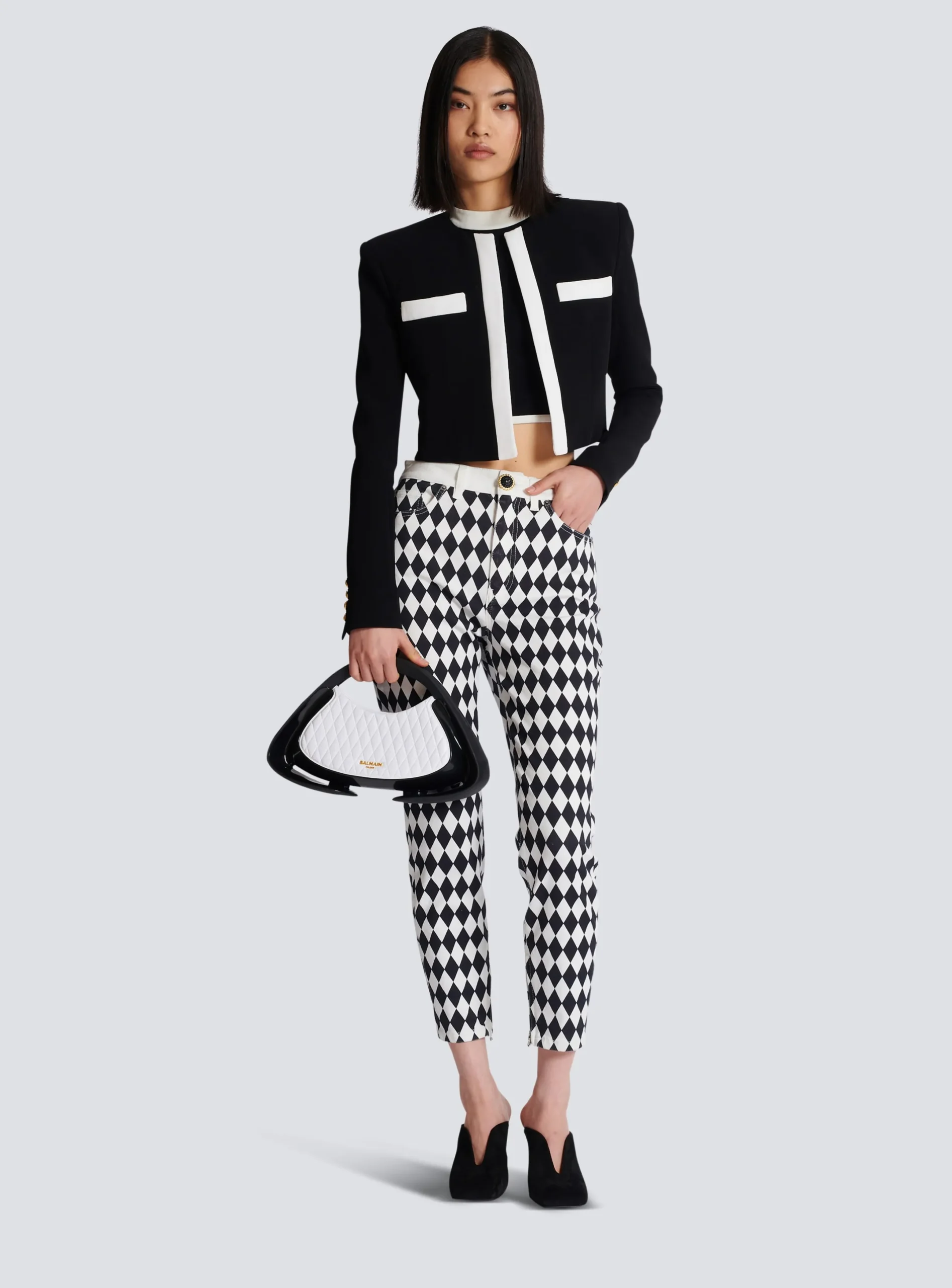 Clearance Two-tone Crepe Spencer Jacket Women Jackets And Blazers