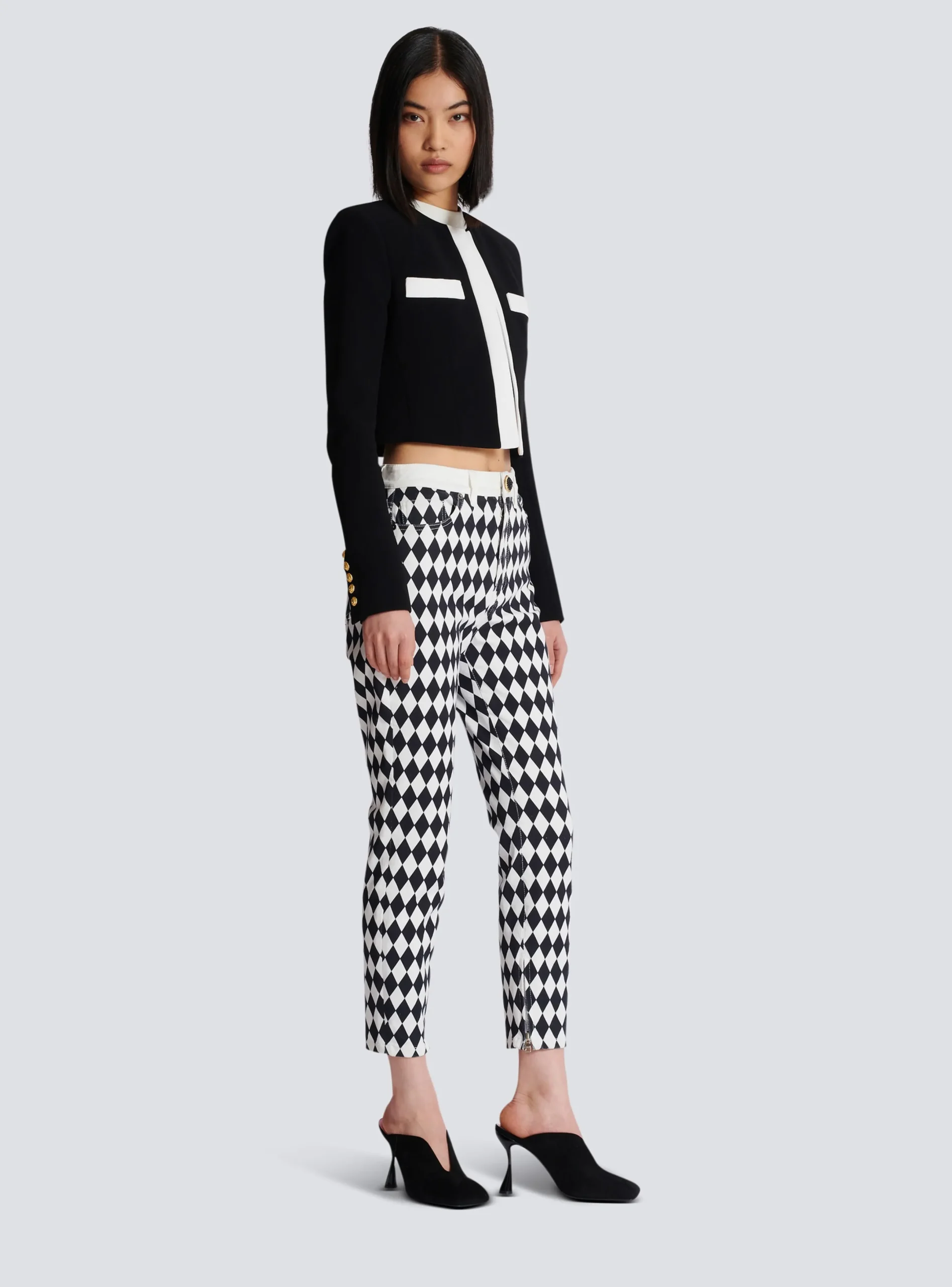 Clearance Two-tone Crepe Spencer Jacket Women Jackets And Blazers