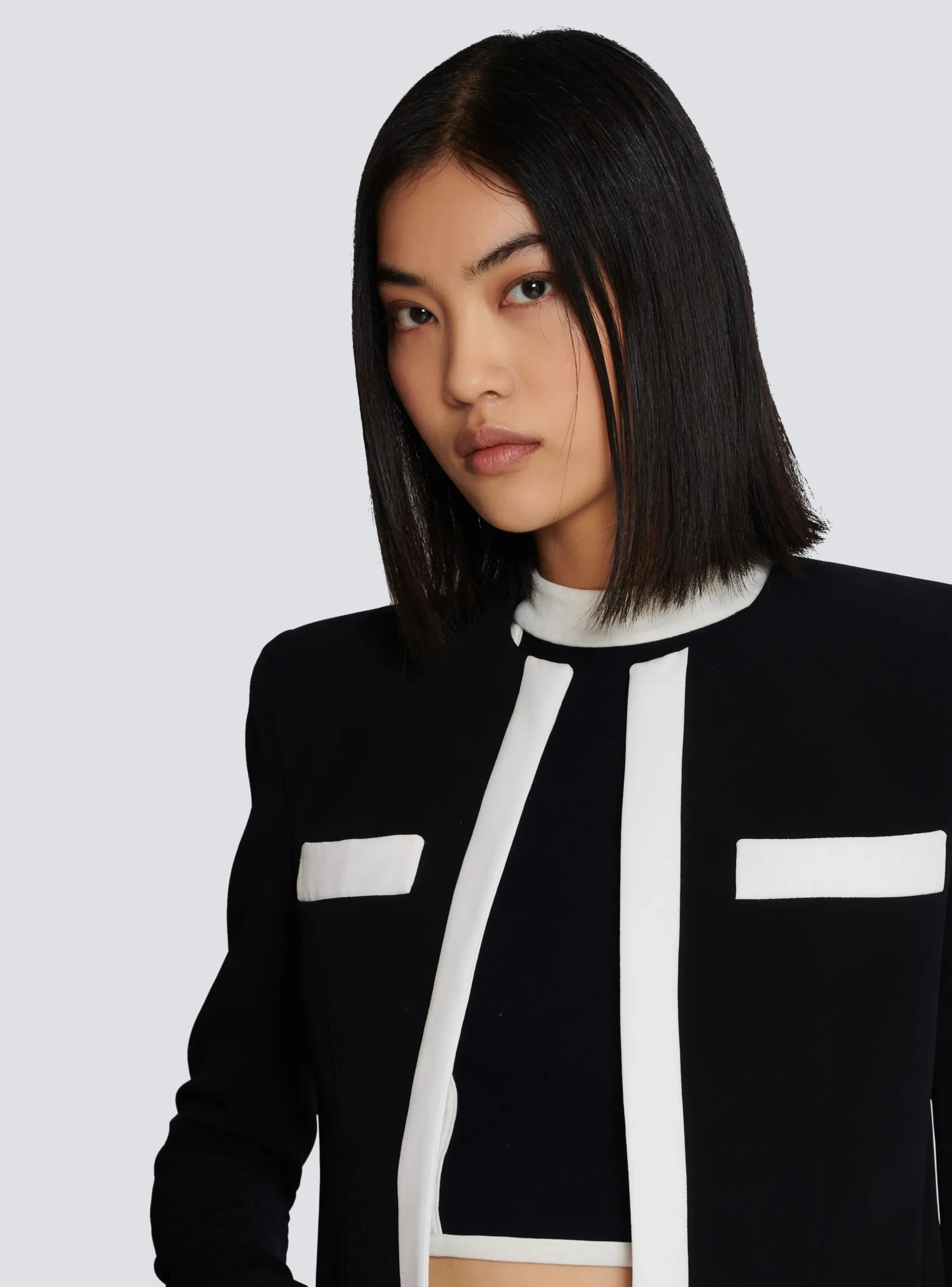 Clearance Two-tone Crepe Spencer Jacket Women Jackets And Blazers