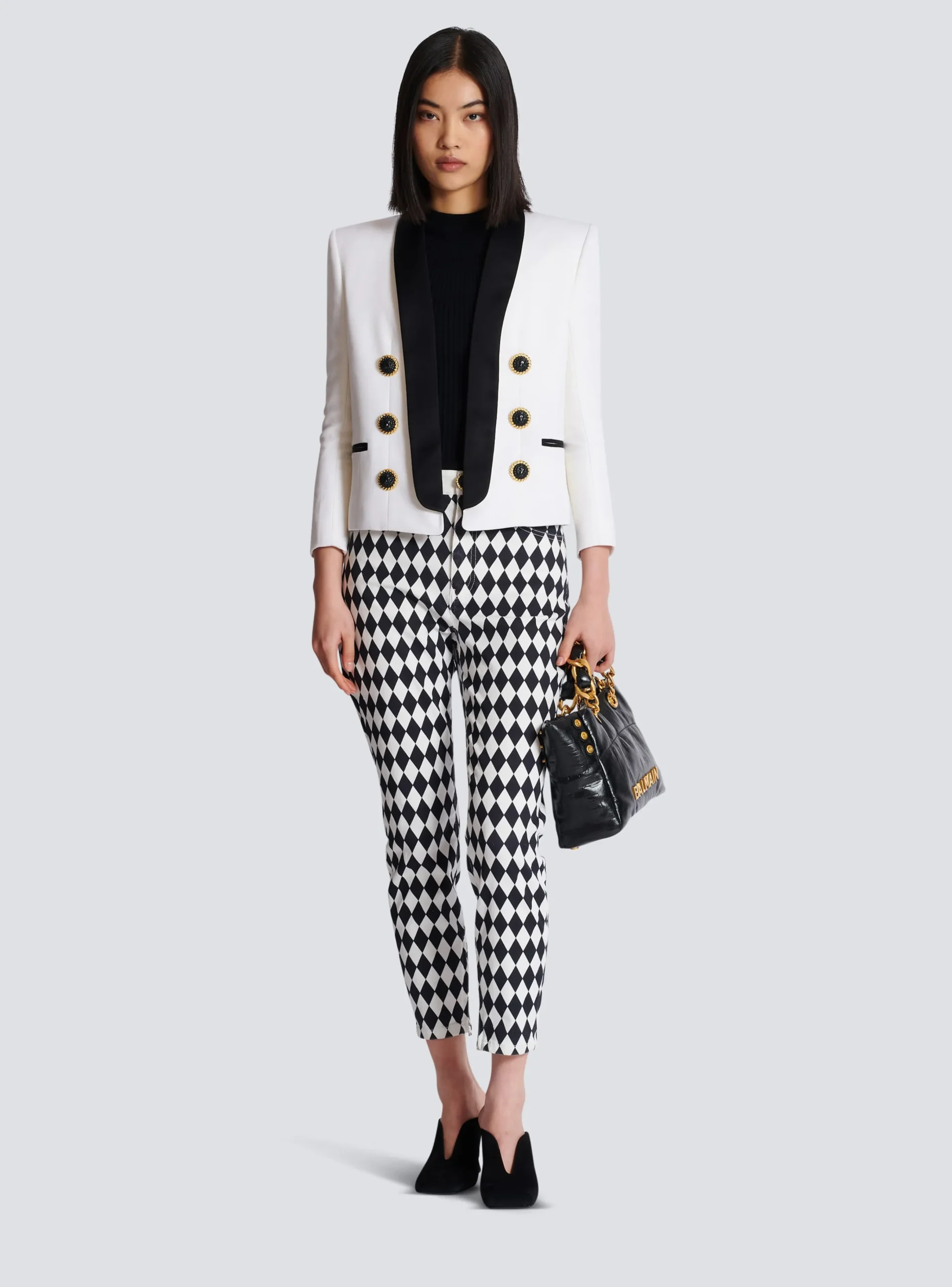 Store Two-tone Edge-to-edge Jacket With 6 Buttons Women Jackets And Blazers