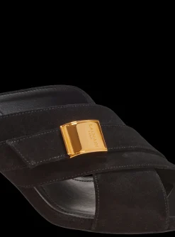 Clearance Uma Mules In Suede Leather Women High Heels & Pumps