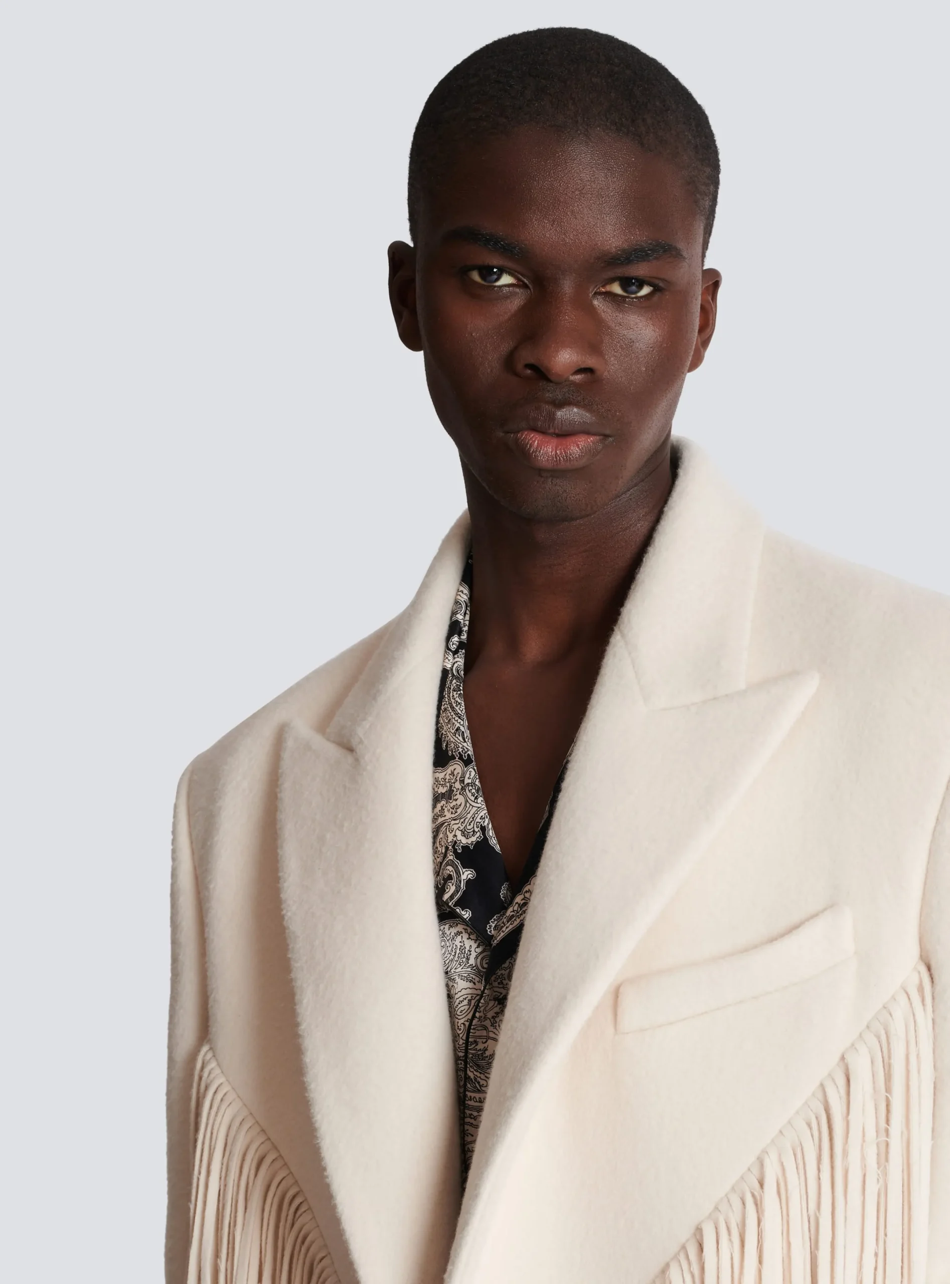 Outlet Unisex Long Fringed Wool And Cashmere Coat Outerwear