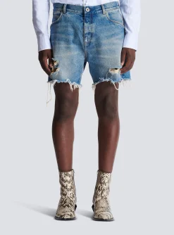 Best Sale Unisex Shorts In Vintage Wash Denim Trousers And Shorts|Denim