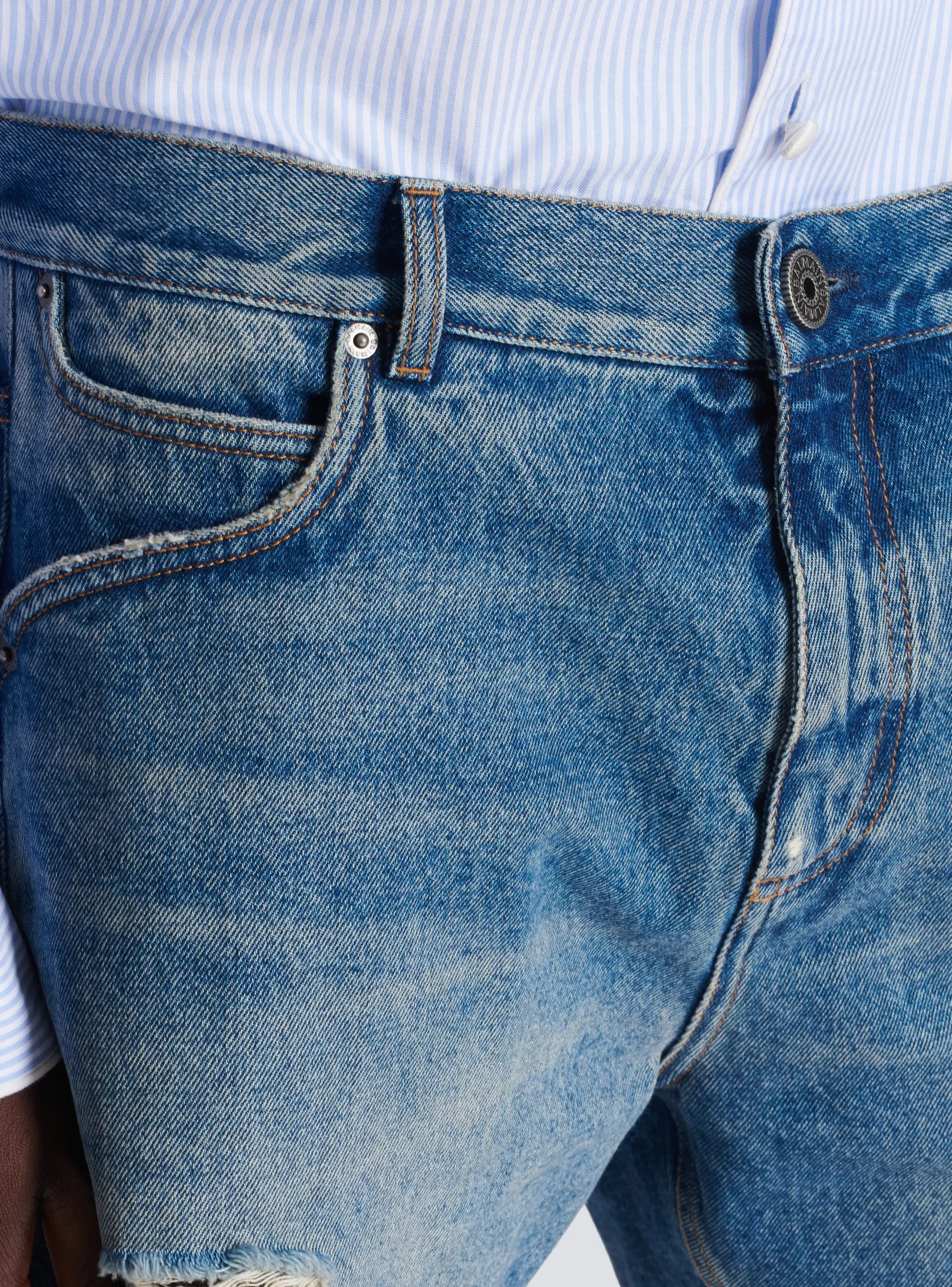 Best Sale Unisex Shorts In Vintage Wash Denim Trousers And Shorts|Denim