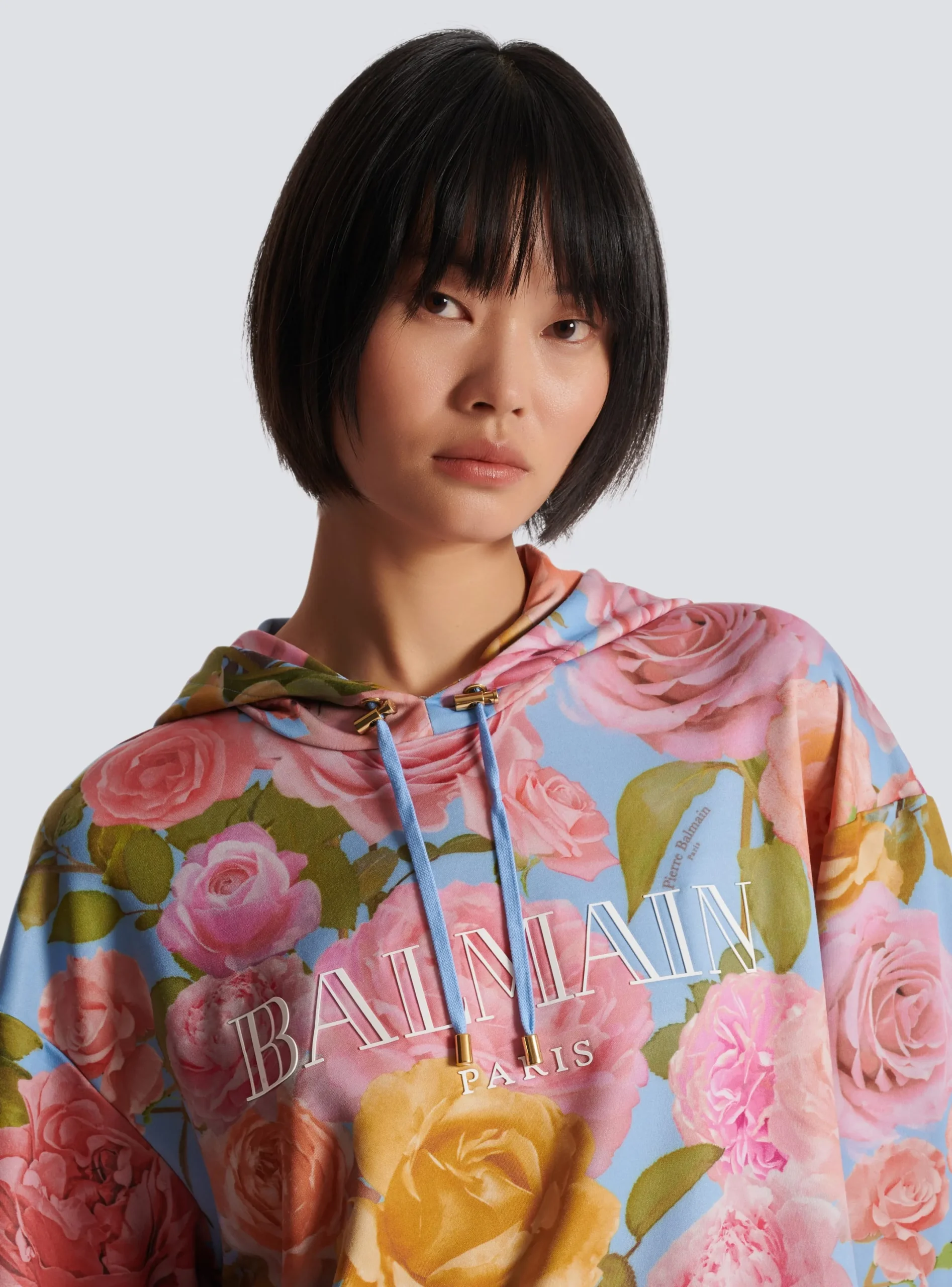 Cheap Vintage Hoodie With Pastel Roses Print Women Sweatshirts