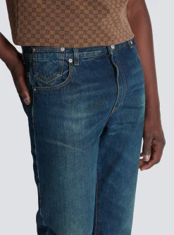 Clearance Vintage Straight-leg Jeans Denim