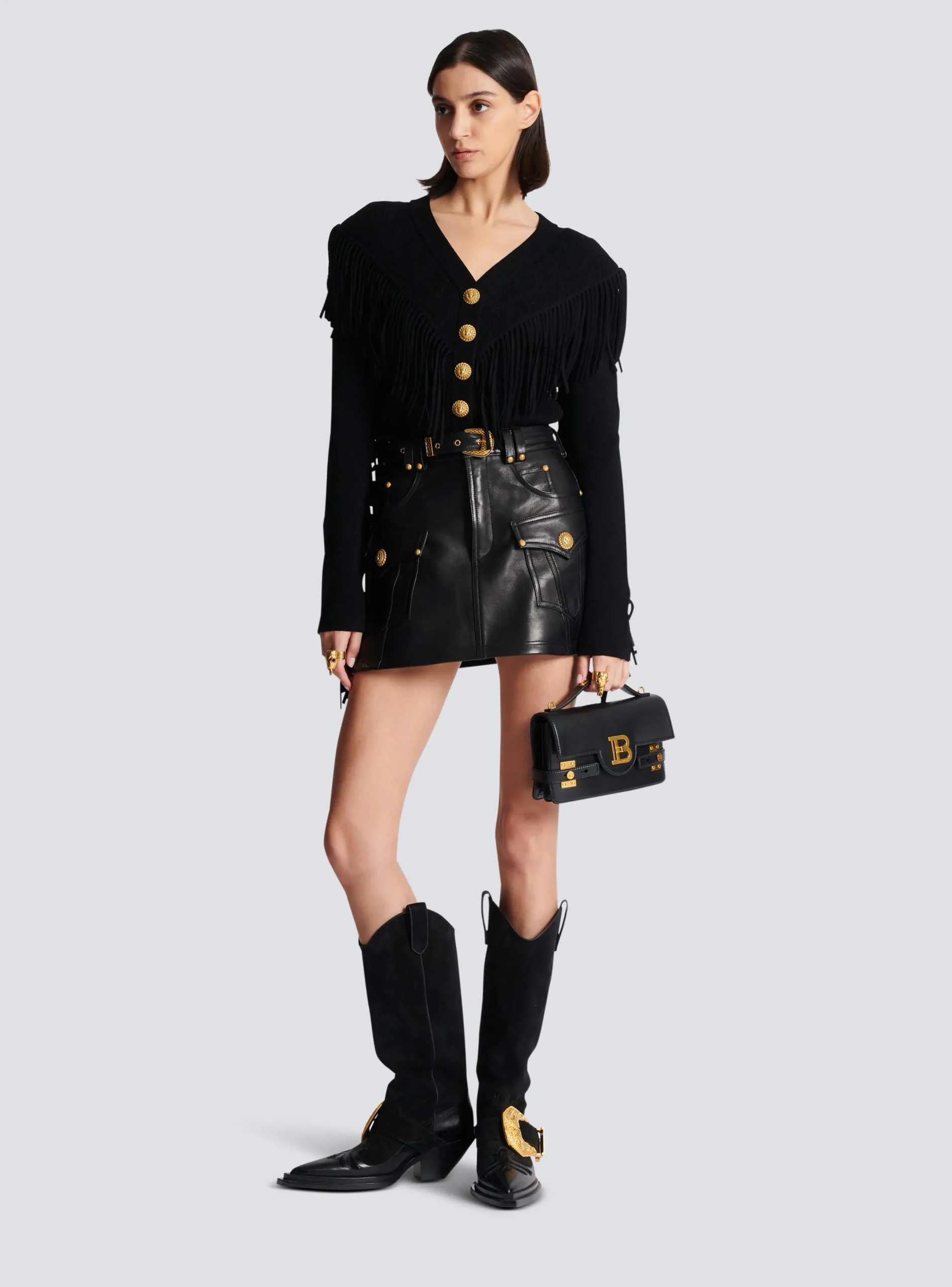 Shop Western Leather A-line Skirt Women Skirts