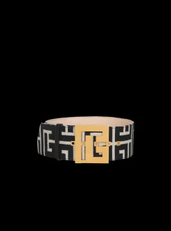 Clearance Wide Bicolor Jacquard PB Belt Belt Women Belts