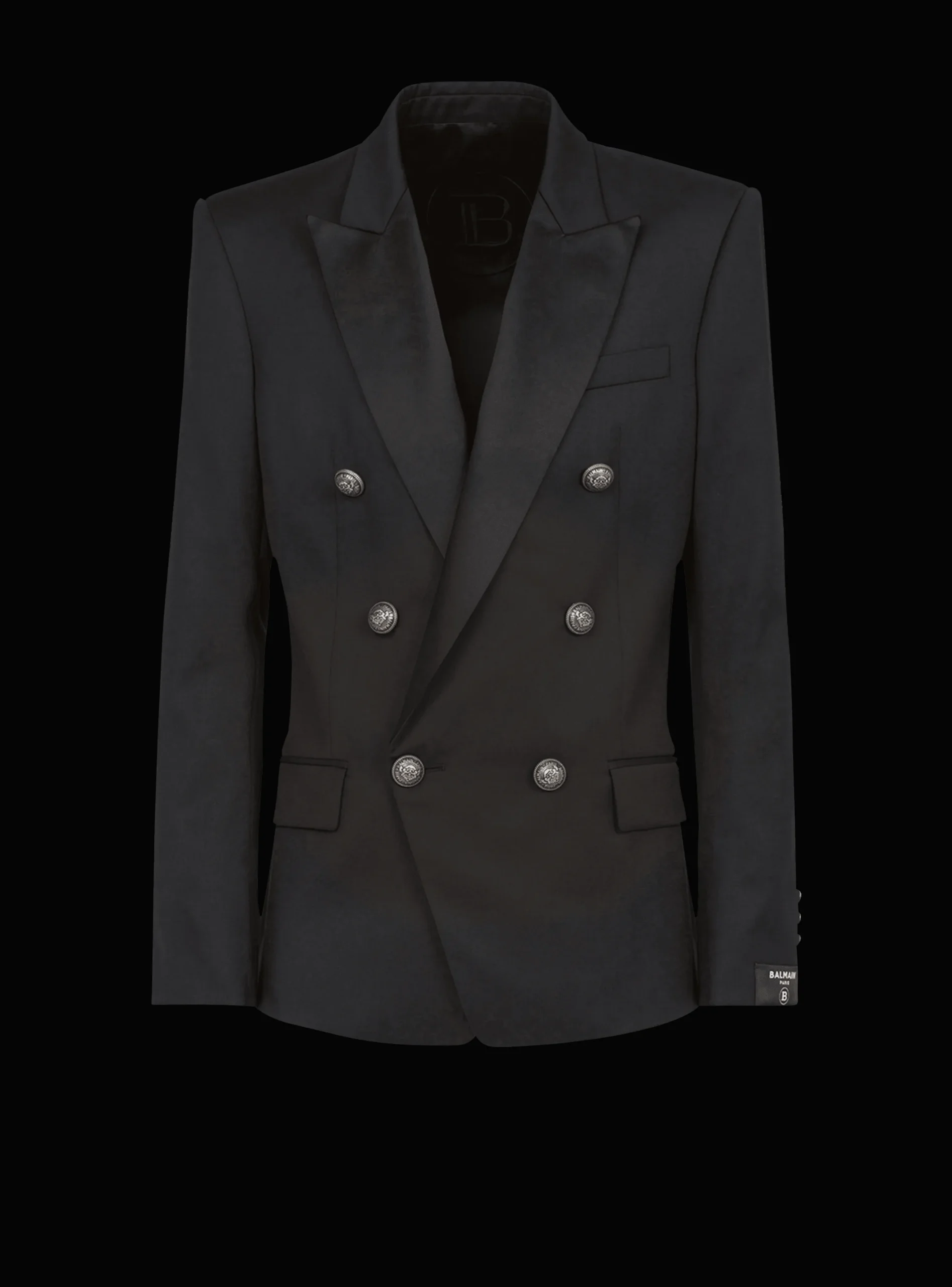 Cheap Wool Blazer With Double-breasted Silver-tone Buttoned Fastening Jackets And Blazers