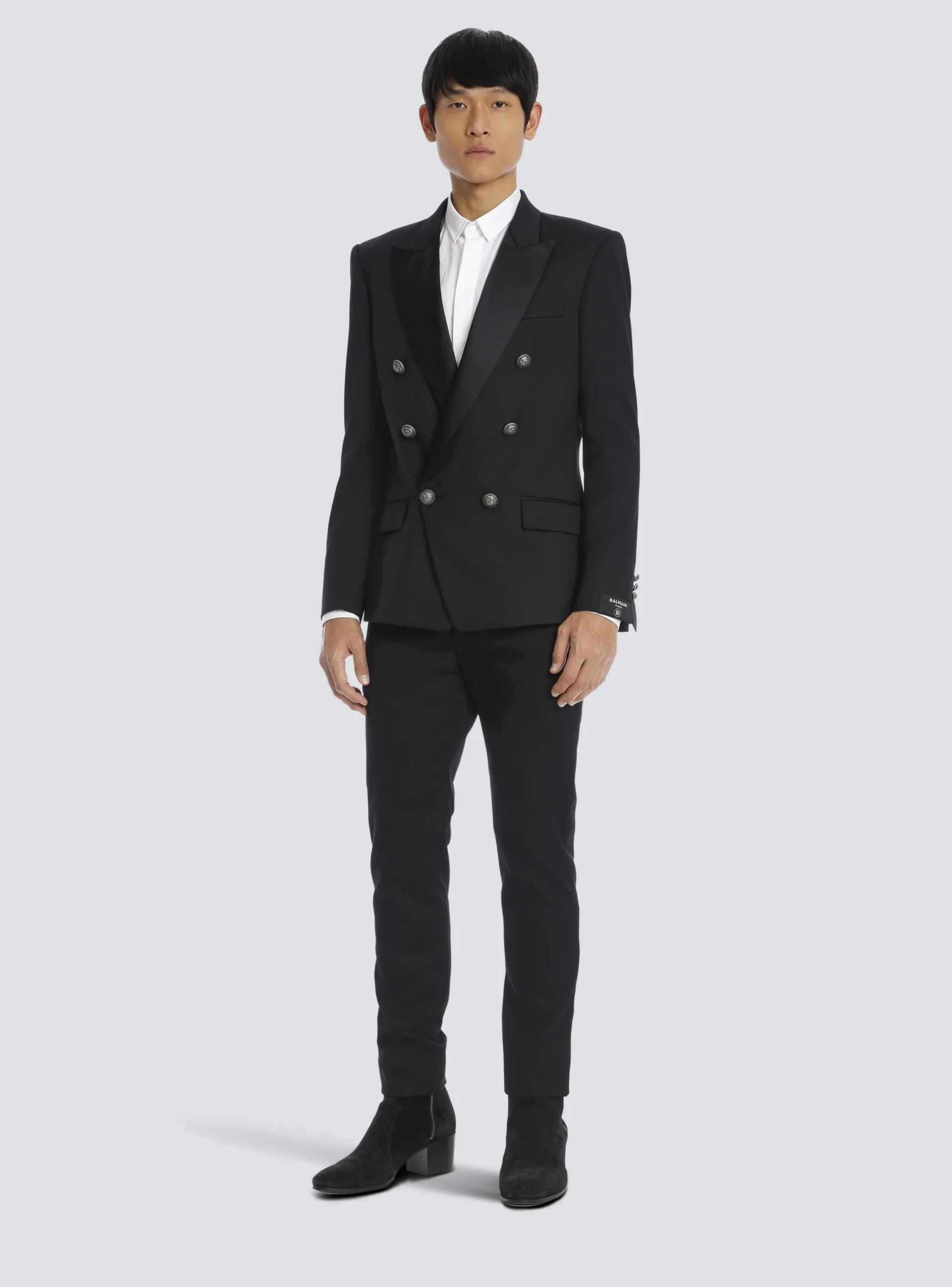 Cheap Wool Blazer With Double-breasted Silver-tone Buttoned Fastening Jackets And Blazers