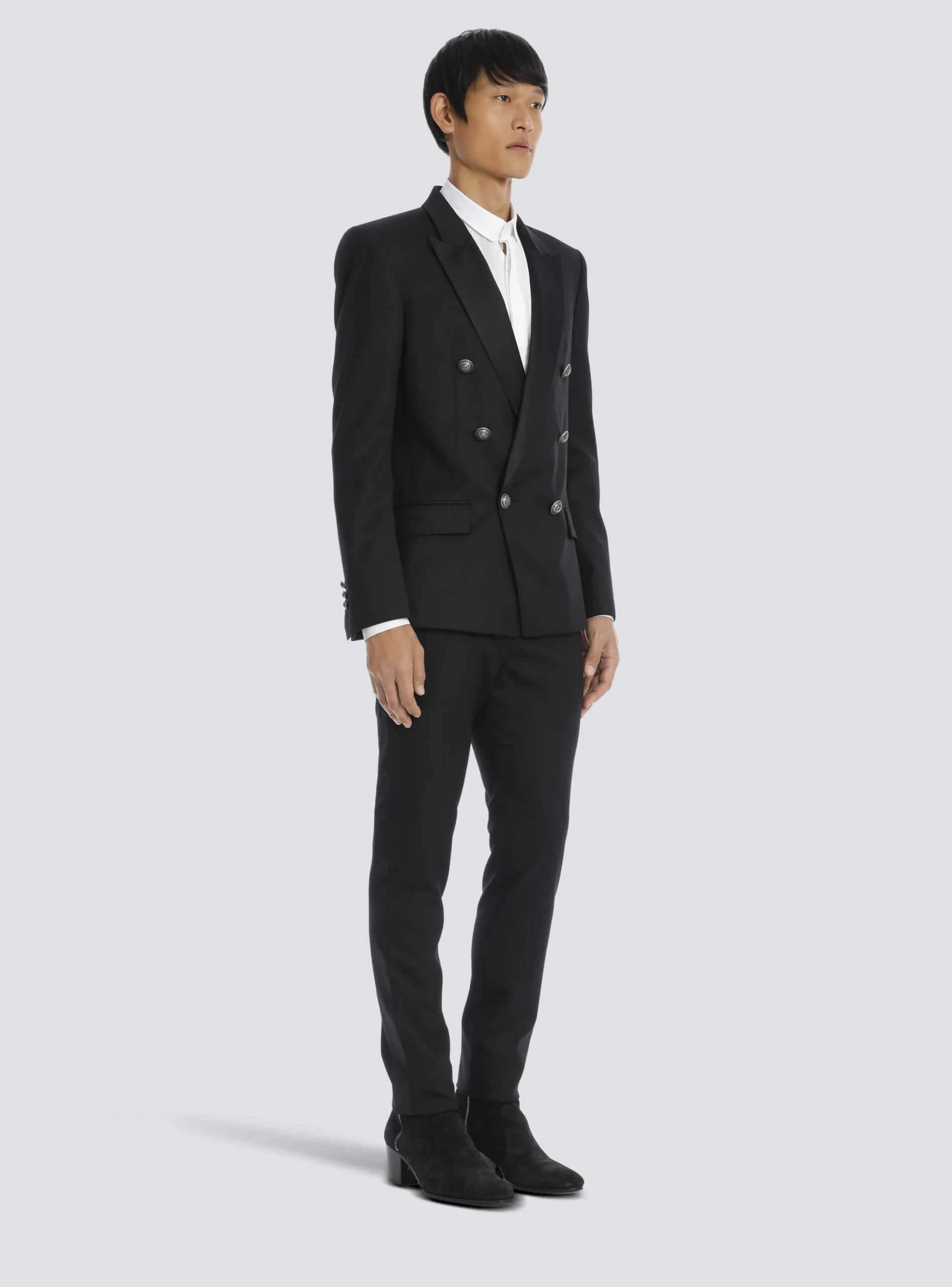 Cheap Wool Blazer With Double-breasted Silver-tone Buttoned Fastening Jackets And Blazers