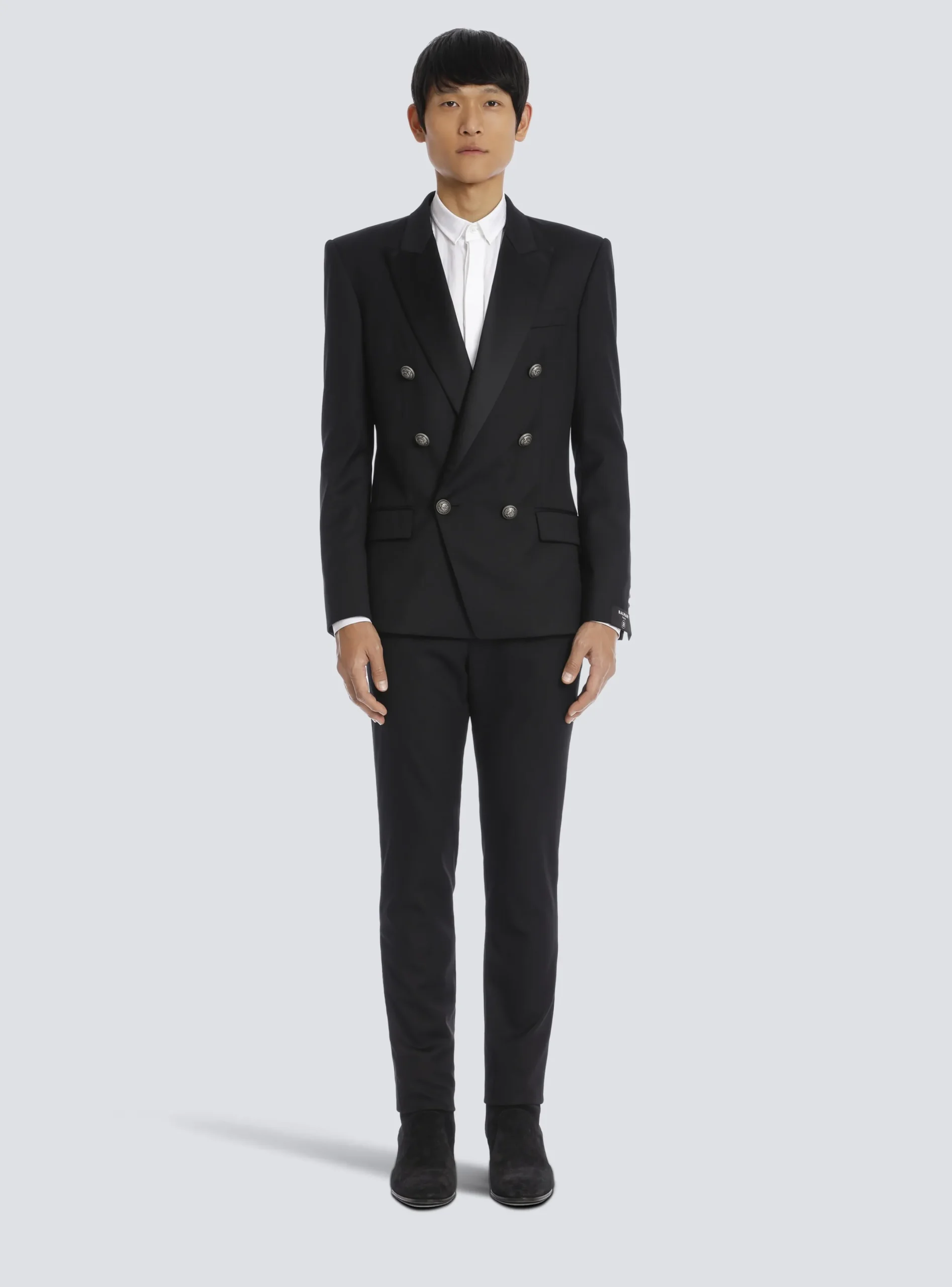 Cheap Wool Blazer With Double-breasted Silver-tone Buttoned Fastening Jackets And Blazers
