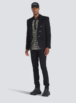 Store Wool Blazer With Double-breasted Silver-tone Buttoned Fastening Jackets And Blazers
