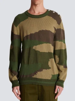 Shop Wool Camouflage Jumper Knitwear