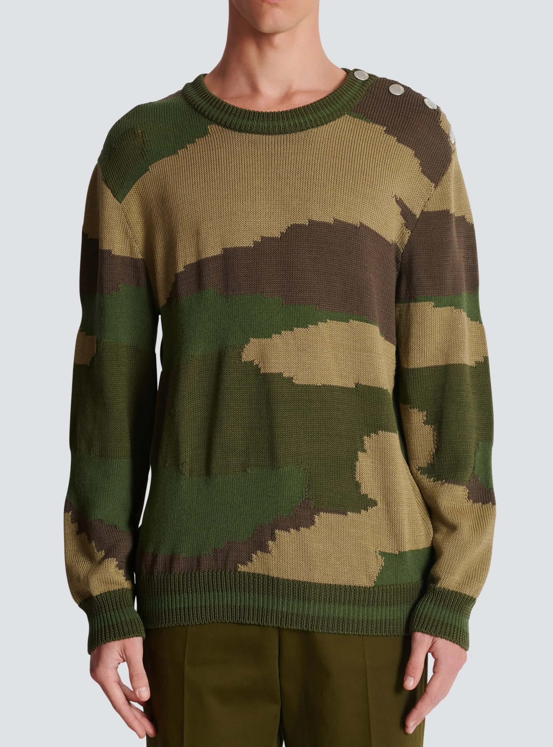Shop Wool Camouflage Jumper Knitwear