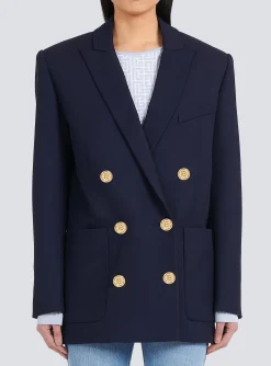 Sale Wool Double-breasted Boyfriend Jacket Women Jackets And Blazers