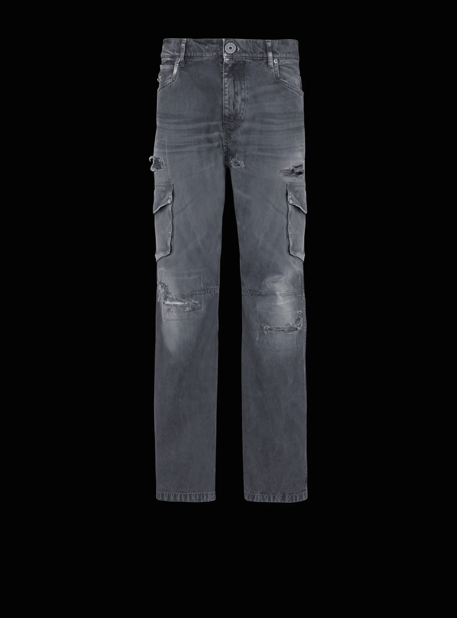 Fashion Worn-effect Cargo Trousers Denim